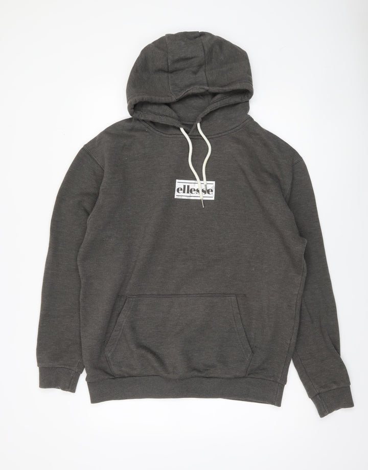 Ellesse Men's Grey Pullover Hoodie Medium Regular Fit Logo Sweatshirt