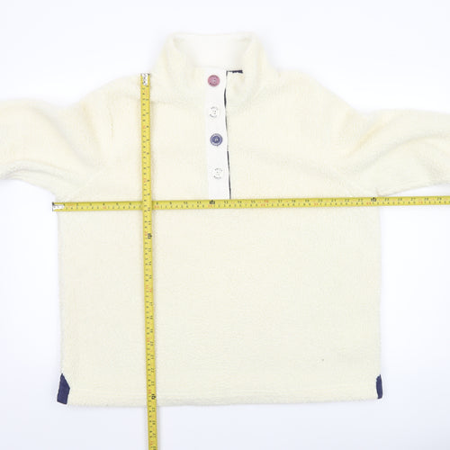Arctic Storm Women Ivory Fleece Henley Sweatshirt L Warm Pullover
