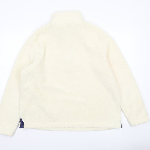 Arctic Storm Women Ivory Fleece Henley Sweatshirt L Warm Pullover