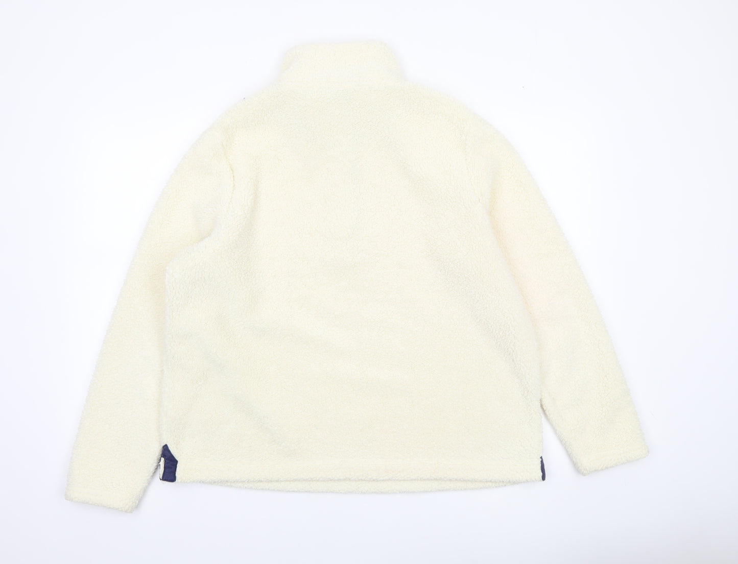 Arctic Storm Women Ivory Fleece Henley Sweatshirt L Warm Pullover