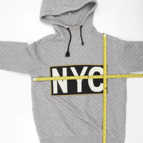Sofie Schnoor Women’s Grey Quilted NYC Pullover Hoodie Size M