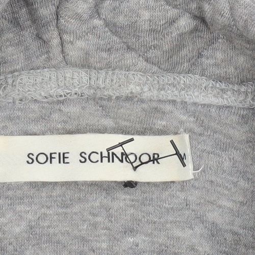 Sofie Schnoor Women’s Grey Quilted NYC Pullover Hoodie Size M