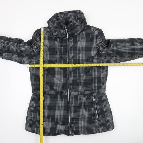 Debenhams Womens Black Check Puffer Jacket Size 14 Winter Coat
