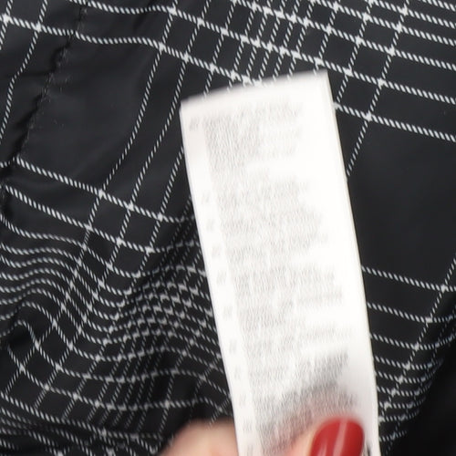 Debenhams Womens Black Check Puffer Jacket Size 14 Winter Coat