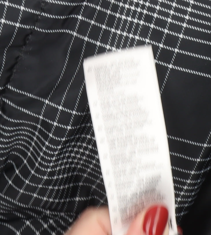 Debenhams Womens Black Check Puffer Jacket Size 14 Winter Coat