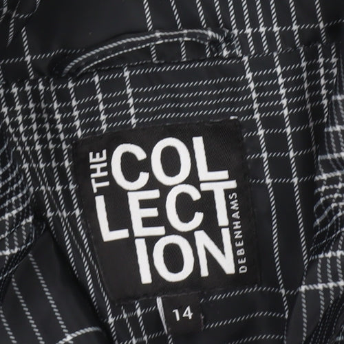 Debenhams Womens Black Check Puffer Jacket Size 14 Winter Coat