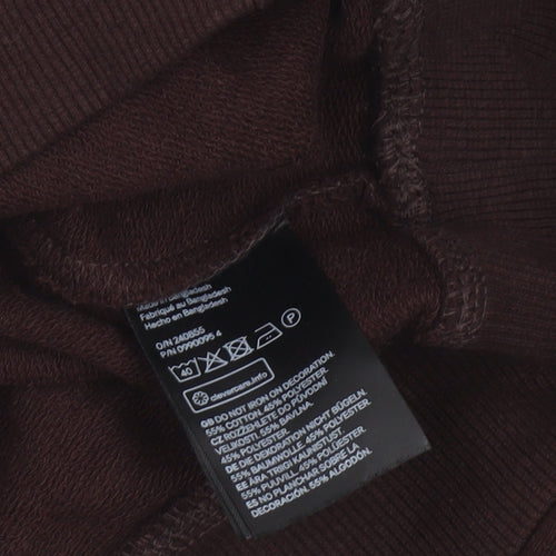 H&M Divided Women Brown Cropped Pullover Sweatshirt Size 12 Cotton Blend