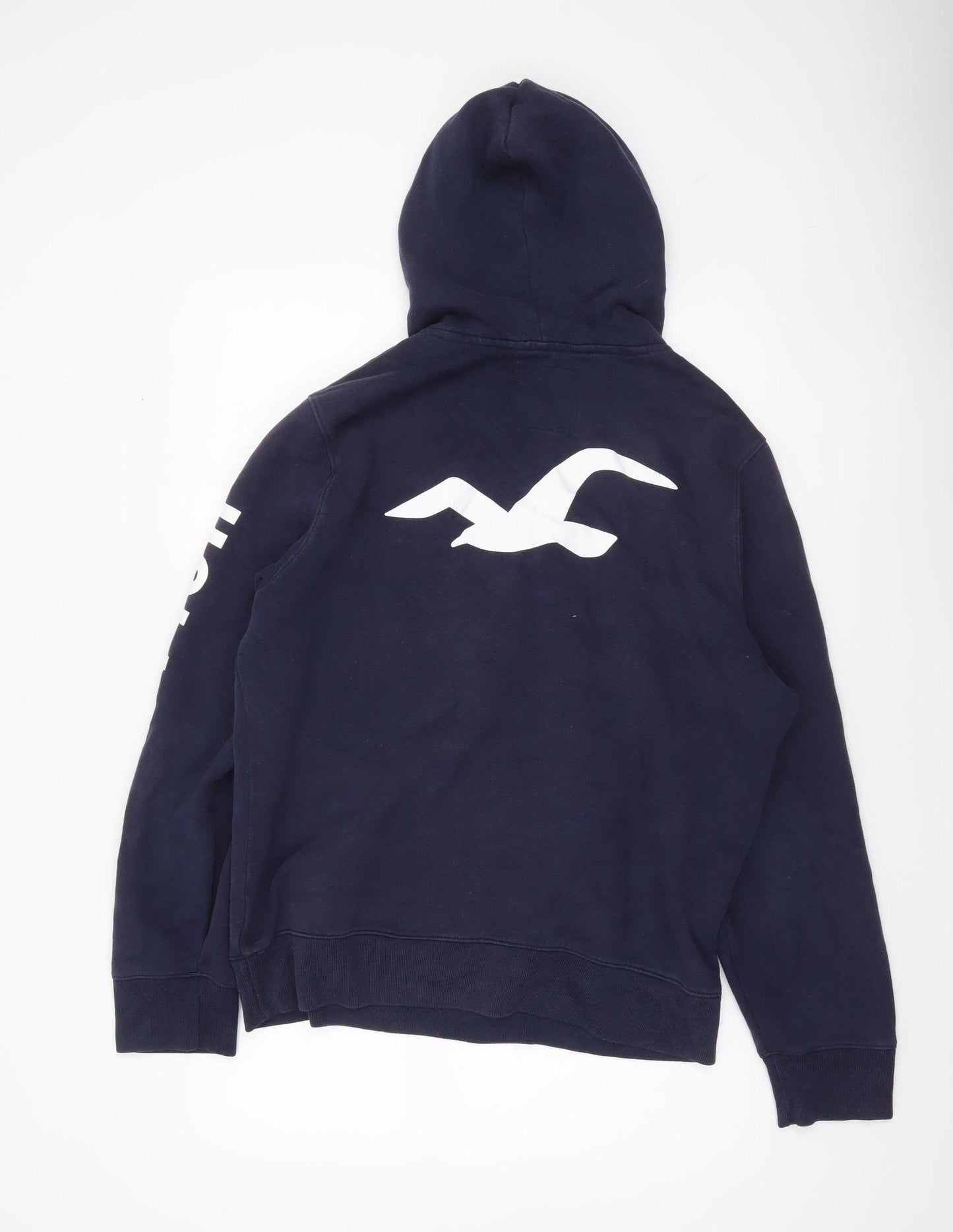 Hollister Men’s Blue Pullover Hoodie L Logo Fleece Sweatshirt