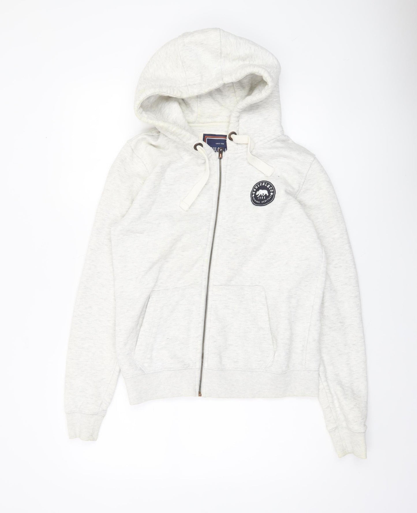 SoulCal & Co Women Grey Full Zip Hoodie UK 12 Cotton Blend Casual