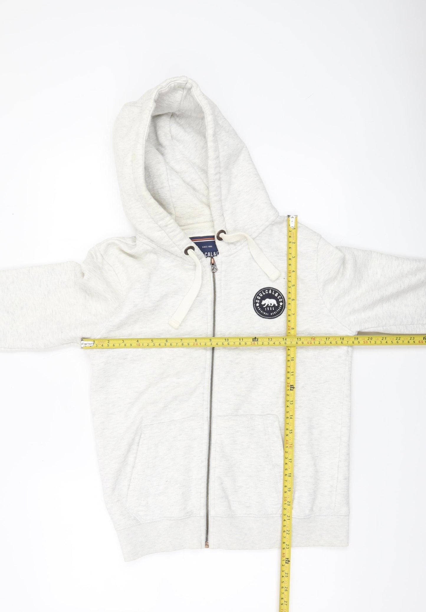 SoulCal & Co Women Grey Full Zip Hoodie UK 12 Cotton Blend Casual