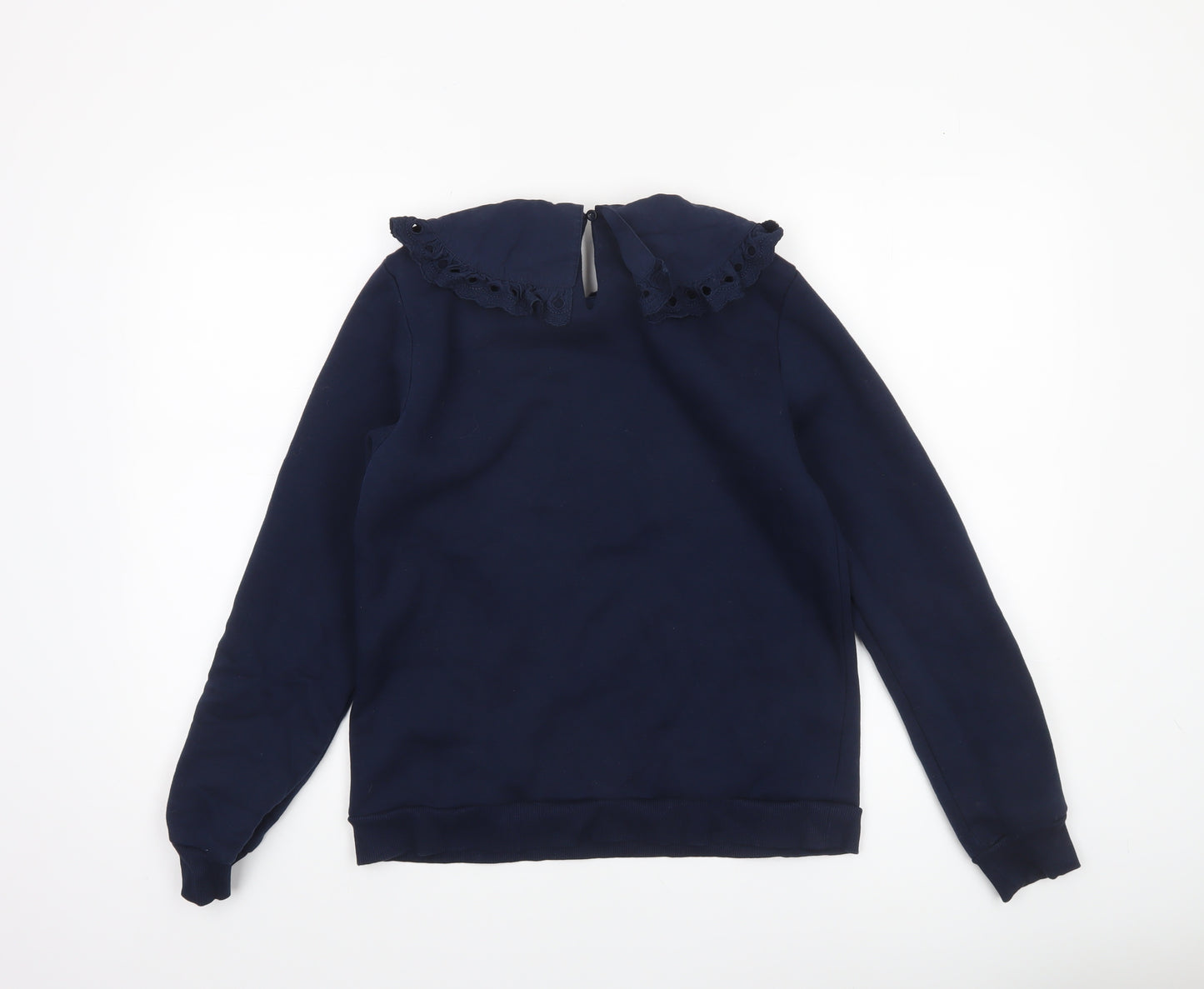 Great Plains Womens Navy Blue Collared Pullover Sweatshirt Size 8 XS