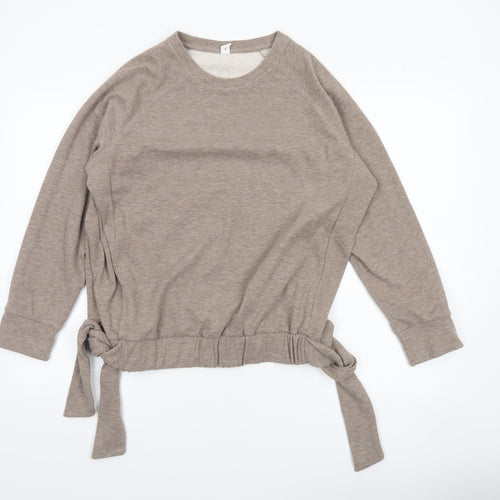 Ysabel Mora Women’s Beige Tie Waist Pullover Sweatshirt Medium