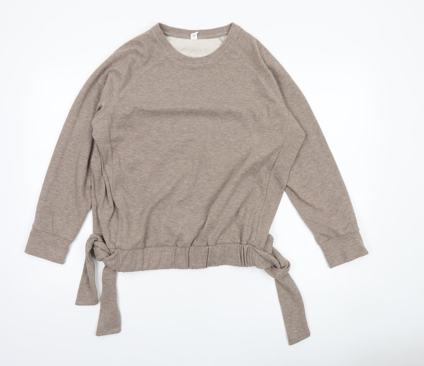 Ysabel Mora Women’s Beige Tie Waist Pullover Sweatshirt Medium