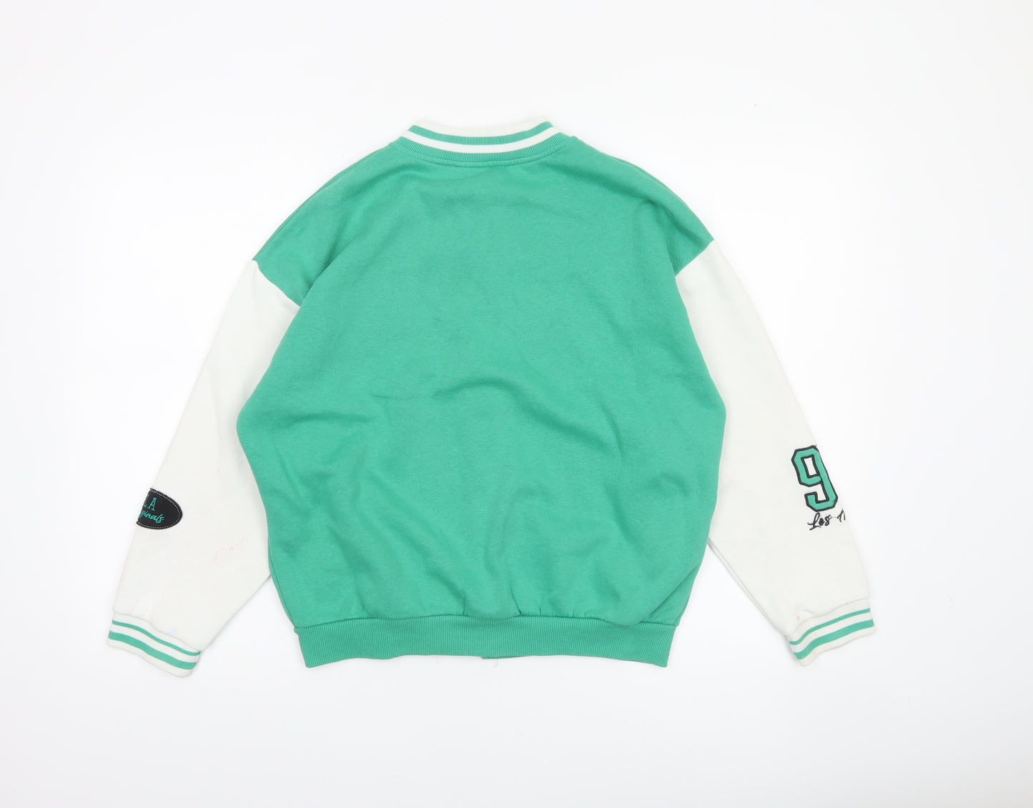 New Look Boys Green Varsity Jacket 12-13 Years Cotton Blend