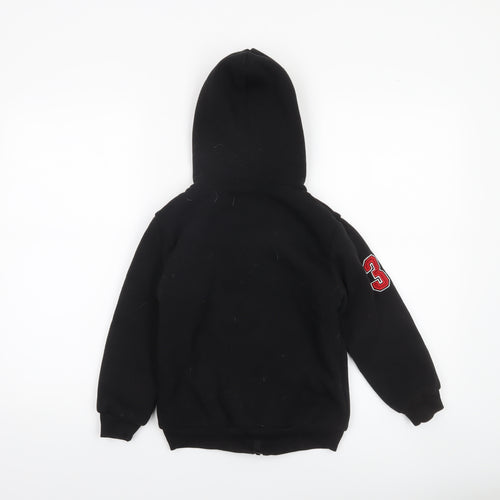 U.S. Polo Assn Boys Black Full Zip Hoodie Size 5-6 Years Cotton Blend