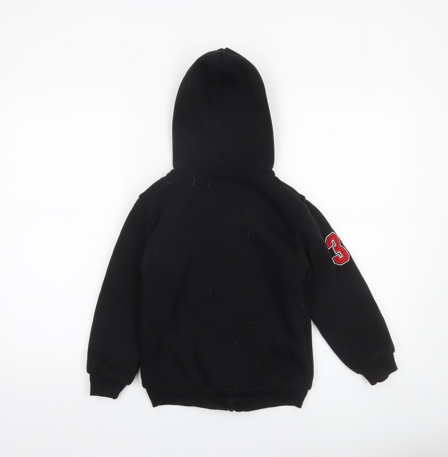 U.S. Polo Assn Boys Black Full Zip Hoodie Size 5-6 Years Cotton Blend