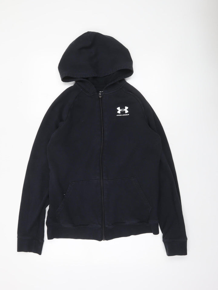 Under Armour Boys Black YXL Full Zip Hoodie ColdGear Fleece