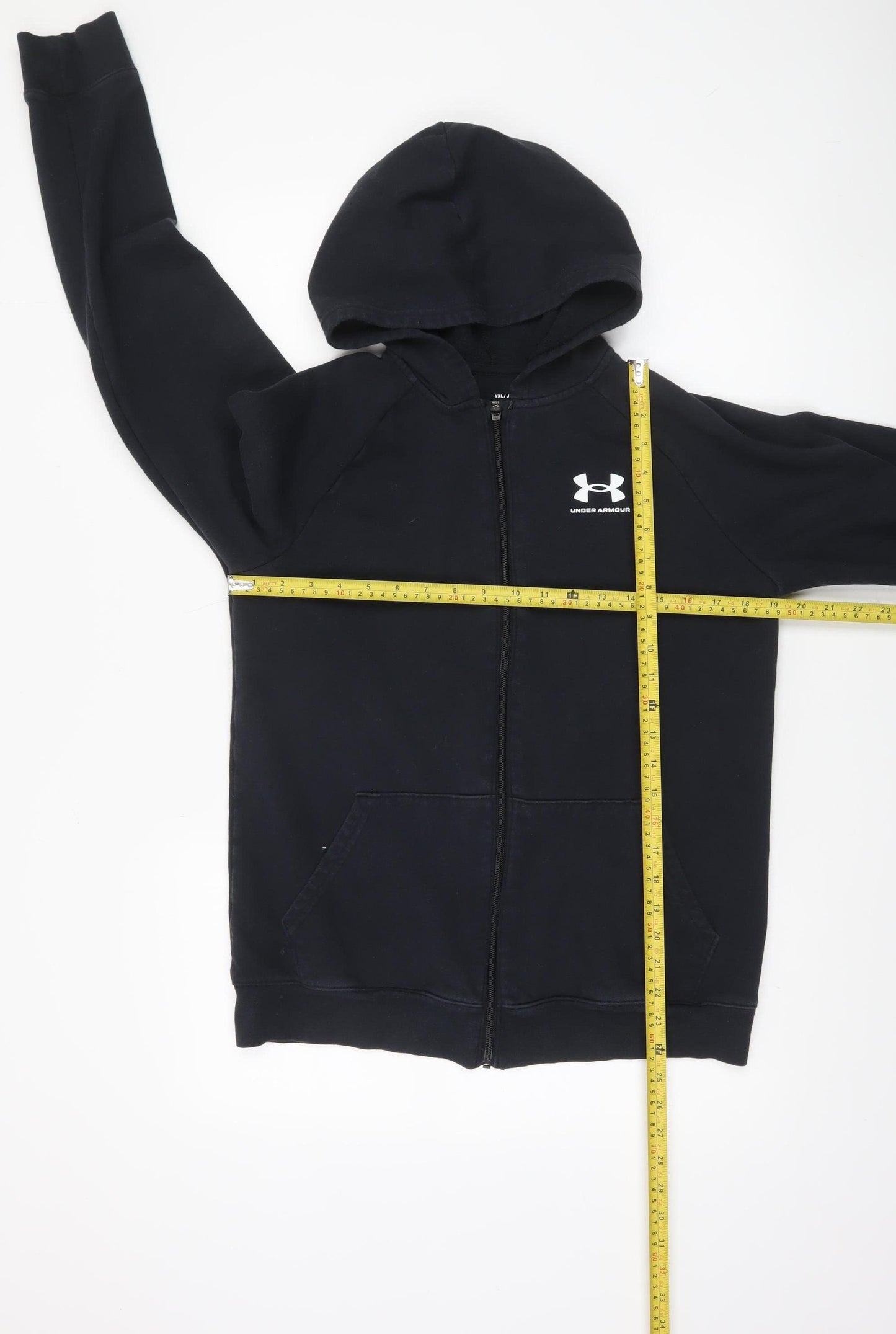 Under Armour Boys Black YXL Full Zip Hoodie ColdGear Fleece