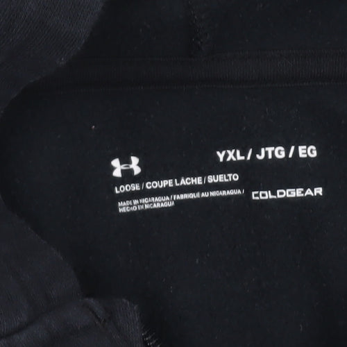 Under Armour Boys Black YXL Full Zip Hoodie ColdGear Fleece