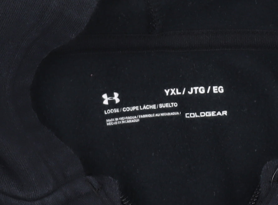 Under Armour Boys Black YXL Full Zip Hoodie ColdGear Fleece