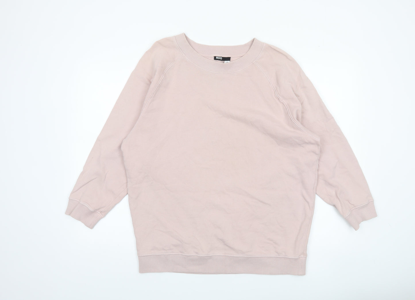 BDG Women Beige Cotton Pullover Sweatshirt Size L