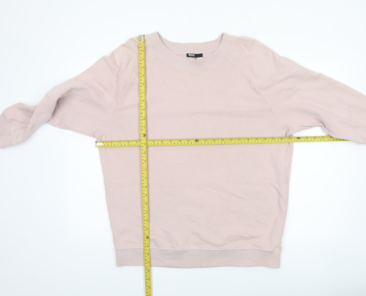 BDG Women Beige Cotton Pullover Sweatshirt Size L