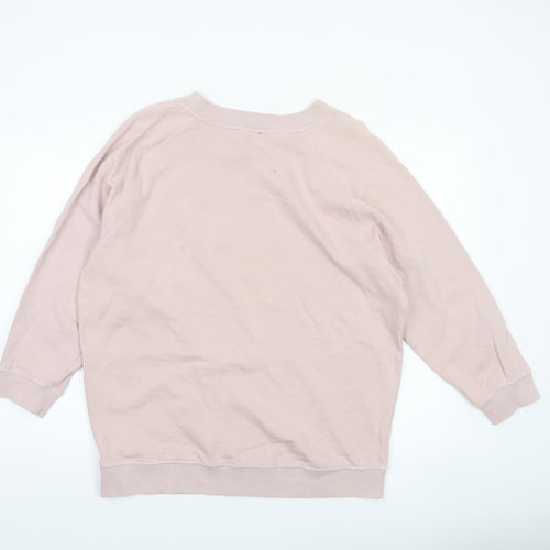 BDG Women Beige Cotton Pullover Sweatshirt Size L