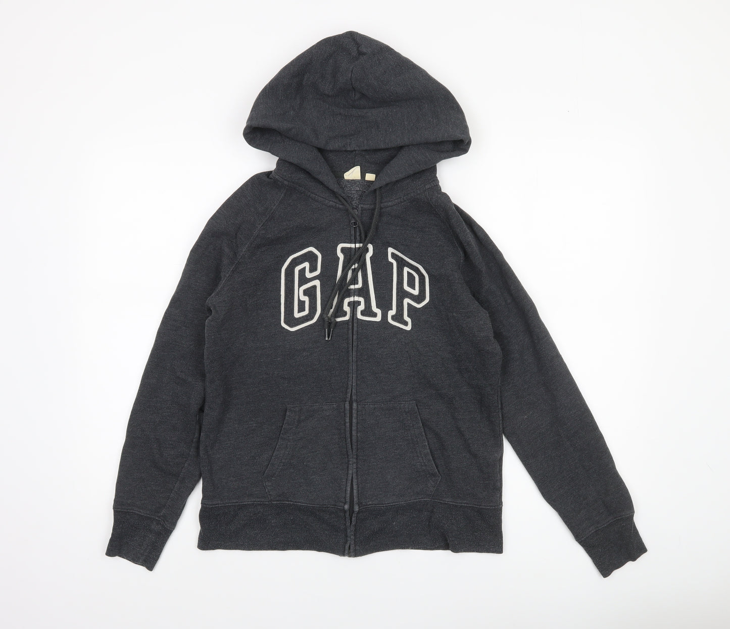 GAP Womens Black Full Zip Hoodie Sweatshirt Size M Cotton Blend