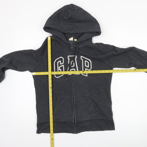 GAP Womens Black Full Zip Hoodie Sweatshirt Size M Cotton Blend