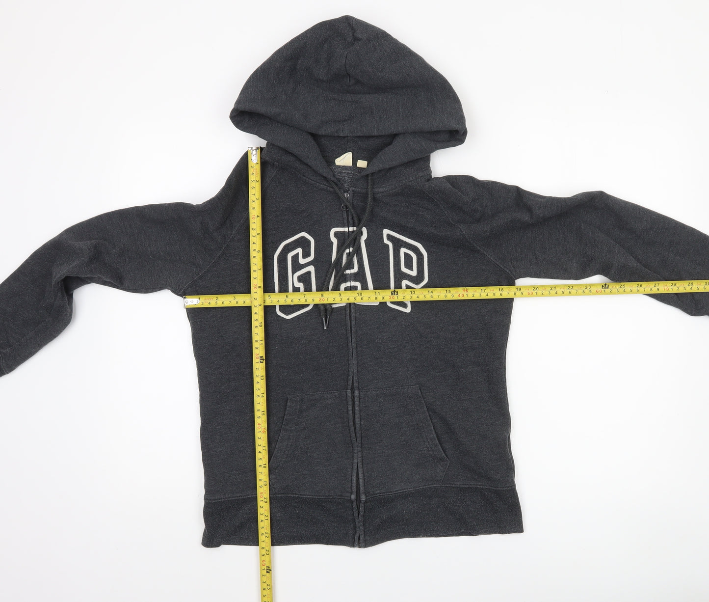 GAP Womens Black Full Zip Hoodie Sweatshirt Size M Cotton Blend