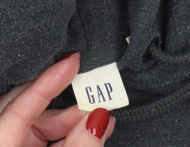 GAP Womens Black Full Zip Hoodie Sweatshirt Size M Cotton Blend