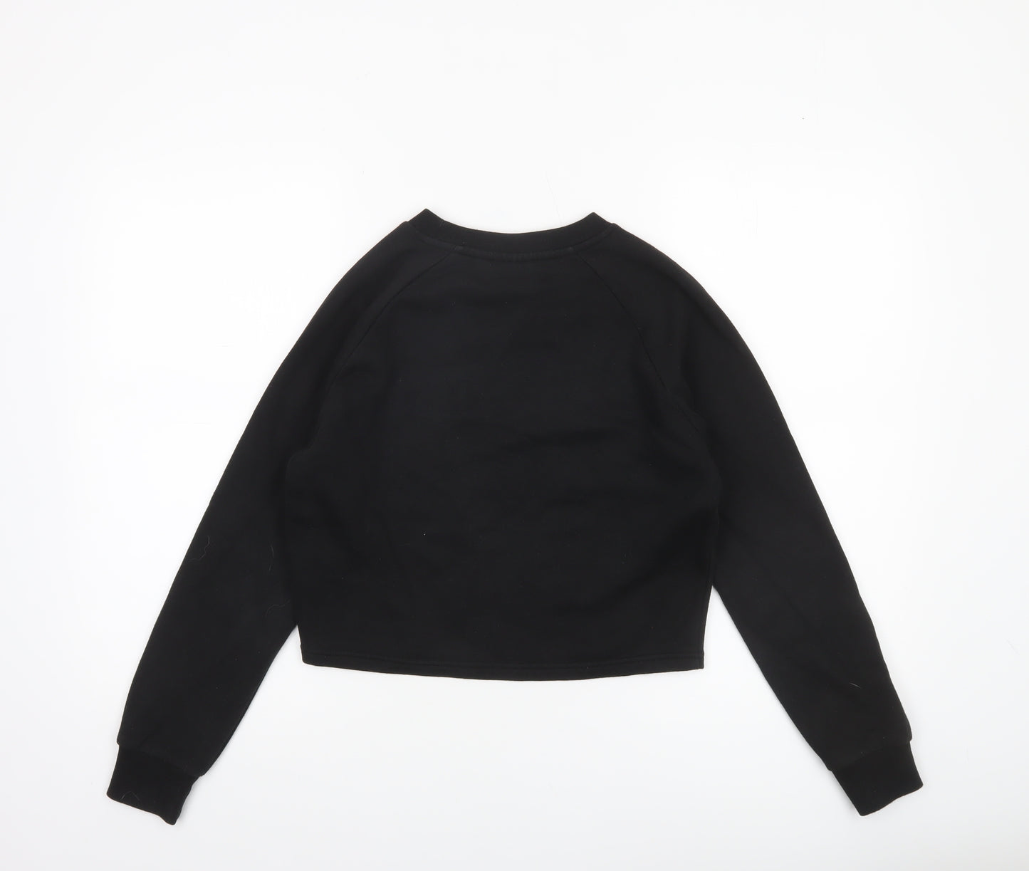 ELLE Girls Black Crew Neck Pullover Sweatshirt 12-13 Years Cotton Blend