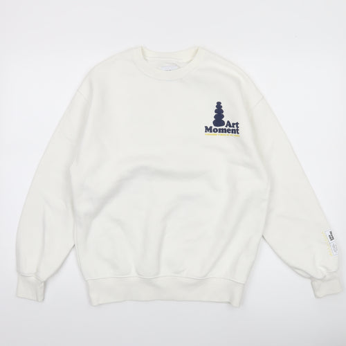 ZARA Boys White Art Moment Graphic Pullover Sweatshirt 13-14 Years