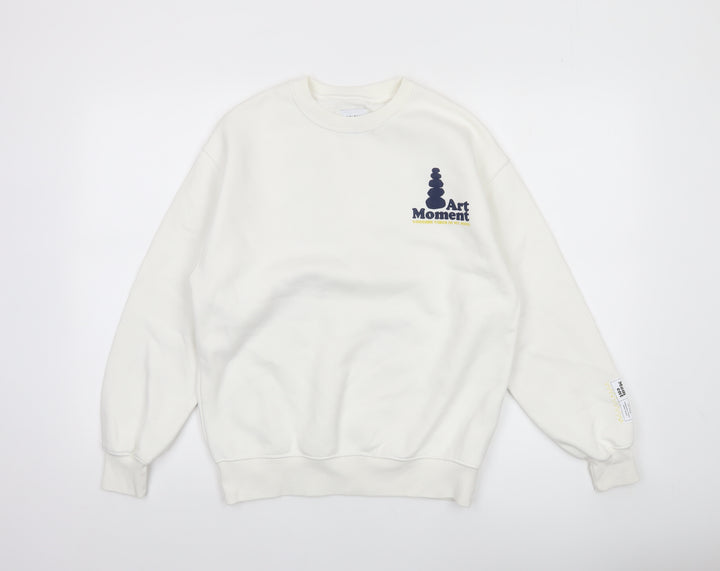 ZARA Boys White Art Moment Graphic Pullover Sweatshirt 13-14 Years