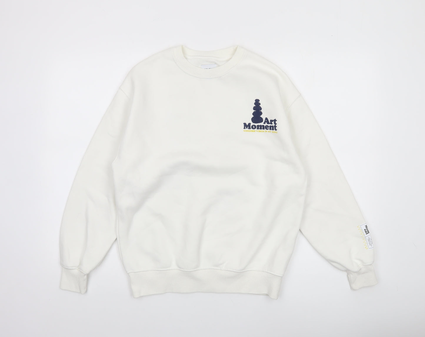 ZARA Boys White Art Moment Graphic Pullover Sweatshirt 13-14 Years