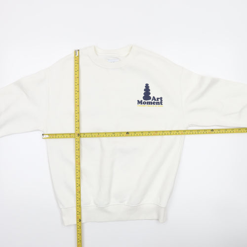 ZARA Boys White Art Moment Graphic Pullover Sweatshirt 13-14 Years