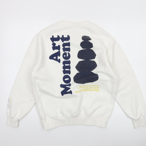 ZARA Boys White Art Moment Graphic Pullover Sweatshirt 13-14 Years