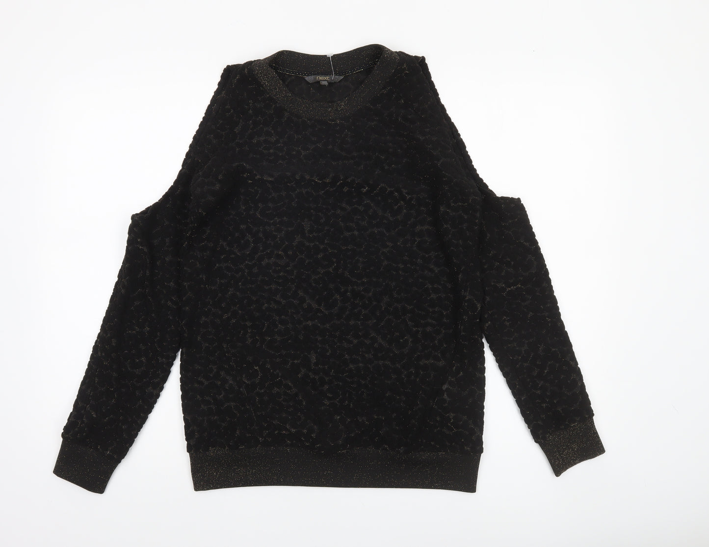 Next Womens Black Cold Shoulder Pullover Sweatshirt Size 8