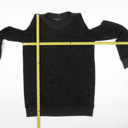 Next Womens Black Cold Shoulder Pullover Sweatshirt Size 8
