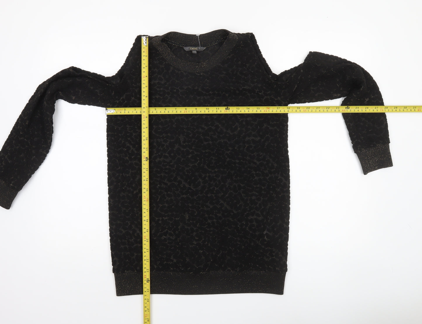 Next Womens Black Cold Shoulder Pullover Sweatshirt Size 8