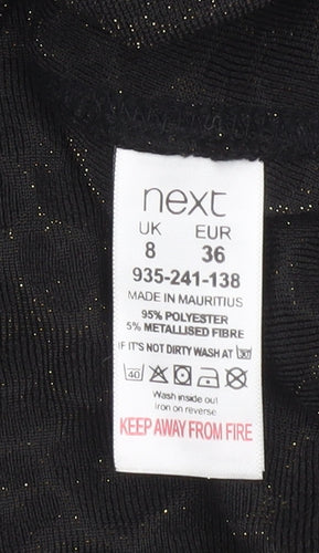 Next Womens Black Cold Shoulder Pullover Sweatshirt Size 8