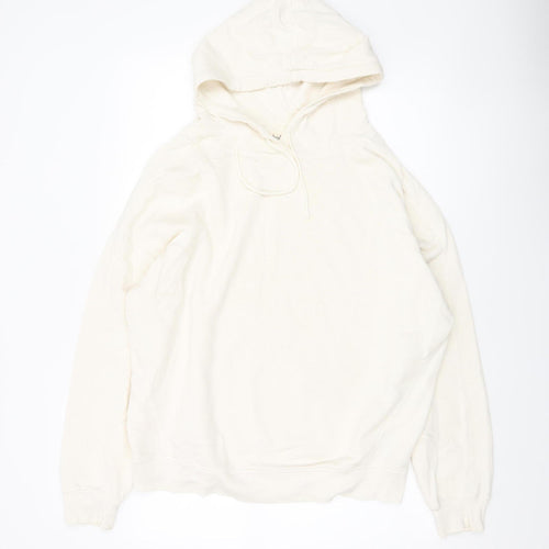 Hush Unisex Ivory Pullover Hoodie M Organic Cotton Lightweight