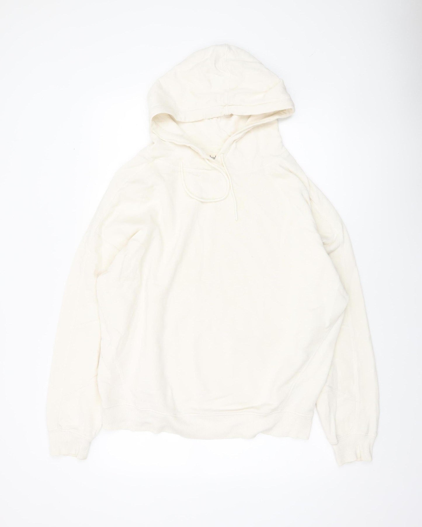 Hush Unisex Ivory Pullover Hoodie M Organic Cotton Lightweight