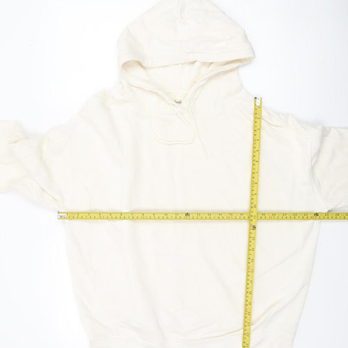 Hush Unisex Ivory Pullover Hoodie M Organic Cotton Lightweight