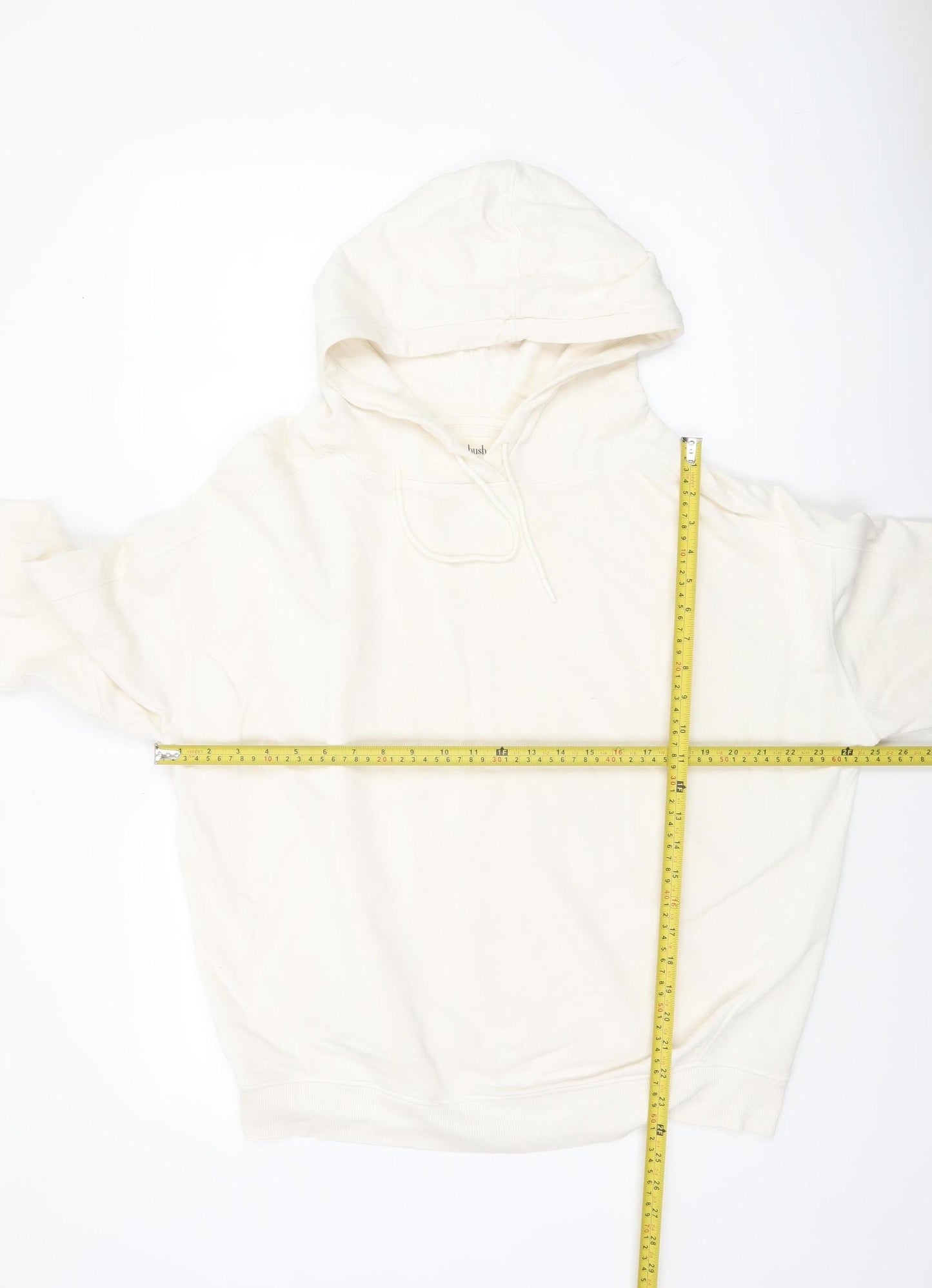 Hush Unisex Ivory Pullover Hoodie M Organic Cotton Lightweight