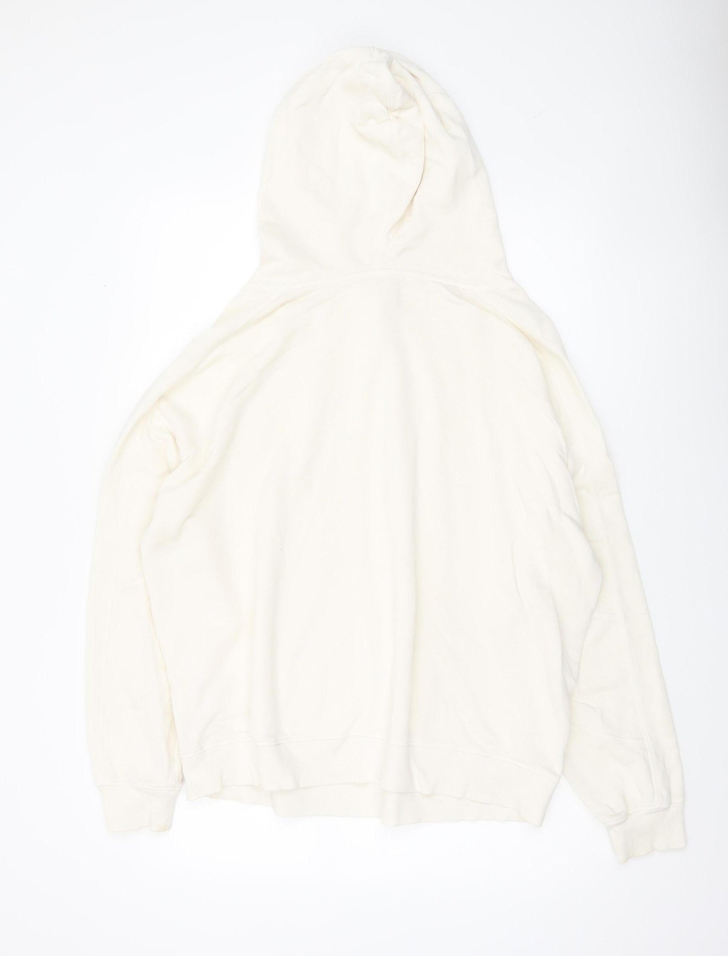 Hush Unisex Ivory Pullover Hoodie M Organic Cotton Lightweight