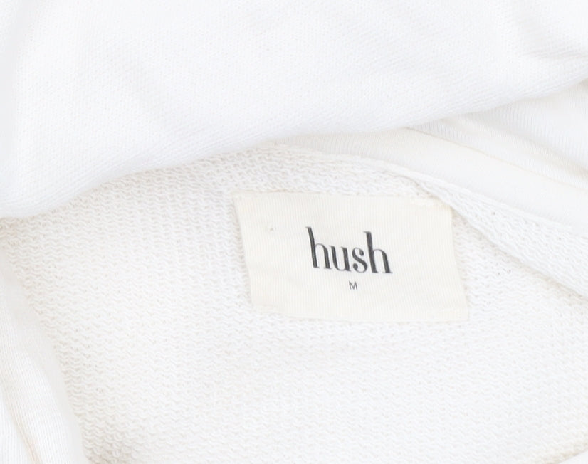 Hush Unisex Ivory Pullover Hoodie M Organic Cotton Lightweight