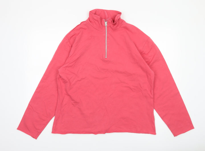 Marks and Spencer Per Una Women Pink 1/2 Zip Pullover Sweatshirt Size 18