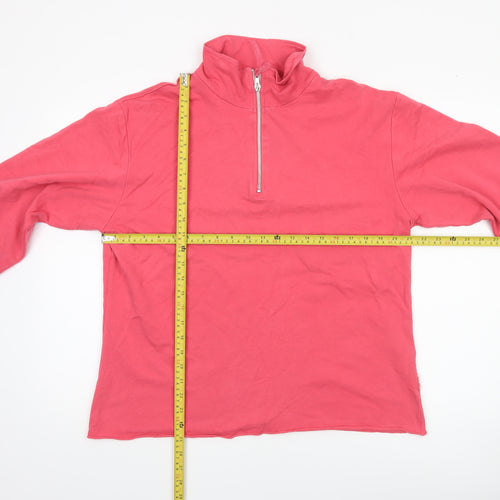 Marks and Spencer Per Una Women Pink 1/2 Zip Pullover Sweatshirt Size 18