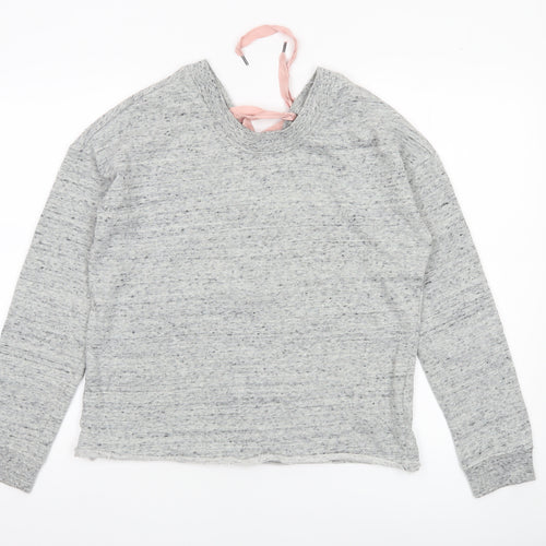 Tally Weijl Womens Grey Lace Up Pullover Sweatshirt Size M